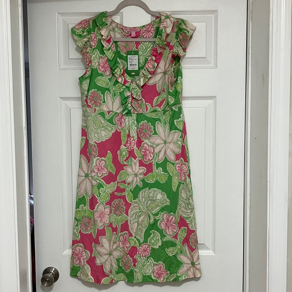 Lilly Pulitzer Dress in Green and Pink Floral